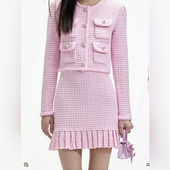 Self-Portrait pink skirt cardigan knit set brand new - Picture 3 of 11